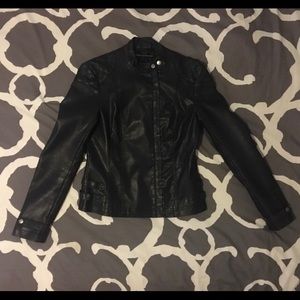 French Connection Black vegan Leather Jacket